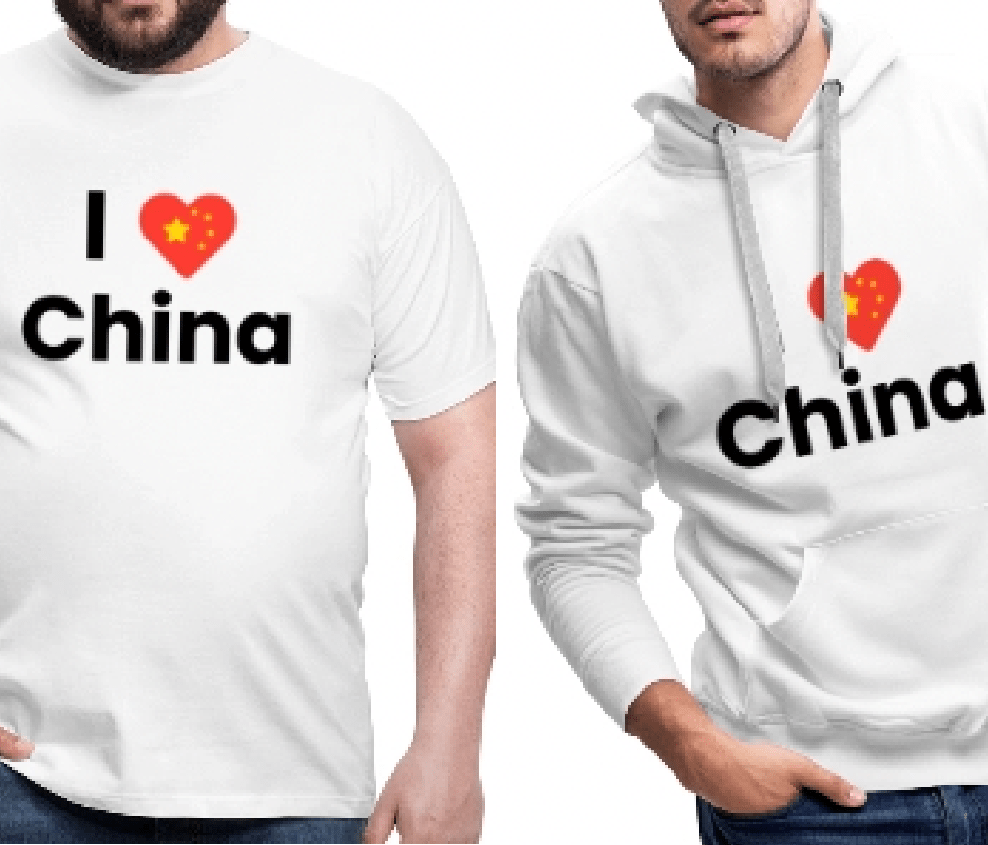 Mannen met I love China trui 