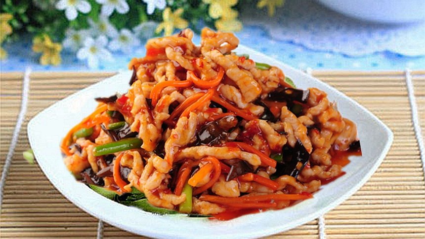 Yu Xiang rou si een van de meest opmerkelijke Chinese gerechten.