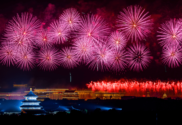 Chinese feestdag: westers nieuwjaar vuurwerk